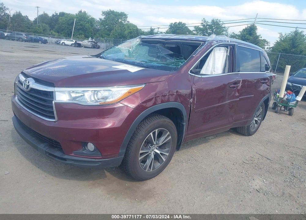 2016 TOYOTA HIGHLANDER XLE V6 VIN: 5TDJKRFH0GS331099