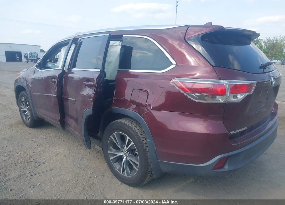2016 TOYOTA HIGHLANDER XLE V6 VIN: 5TDJKRFH0GS331099