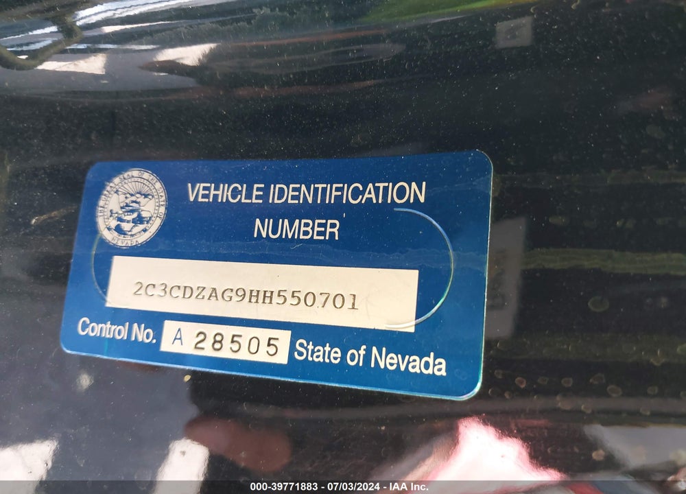 2017 DODGE CHALLENGER SXT VIN: 2C3CDZAG9HH550701