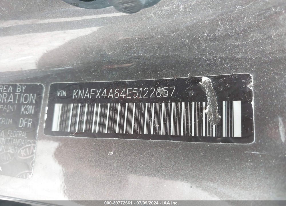 2014 KIA FORTE LX VIN: KNAFX4A64E5122657