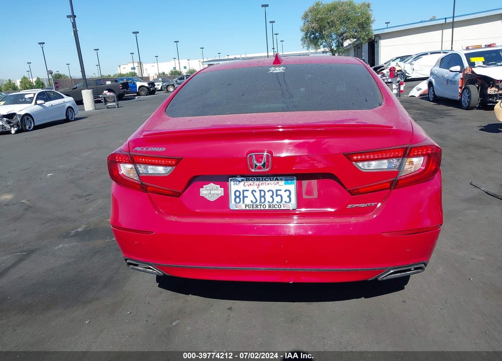 2018 HONDA ACCORD SPORT VIN: 1HGCV1E3XJA098541