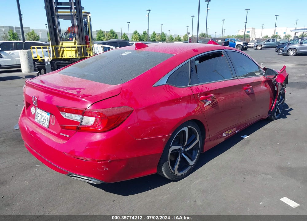 2018 HONDA ACCORD SPORT VIN: 1HGCV1E3XJA098541