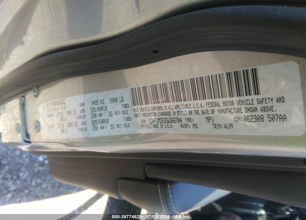 2016 JEEP CHEROKEE HIGH ALTITUDE VIN: 1C4PJMDS3GW366704