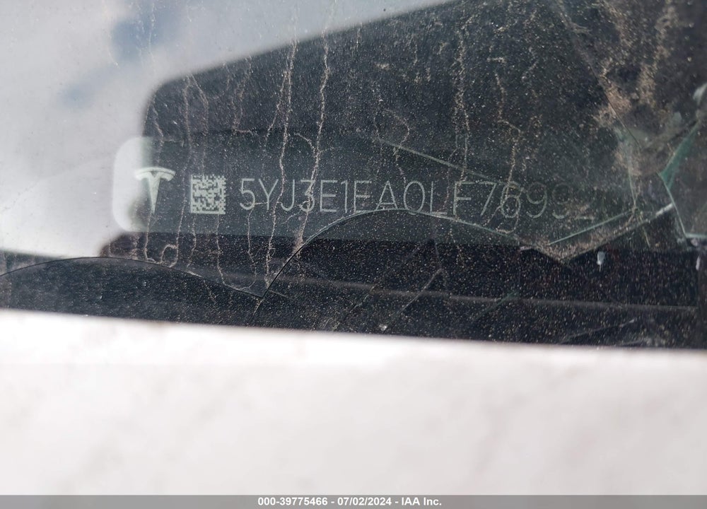 2020 TESLA MODEL 3 STANDARD RANGE PLUS REAR-WHEEL DRIVE/STANDARD RANGE REAR-WHEEL DRIVE VIN: 5YJ3E1EA0LF769920