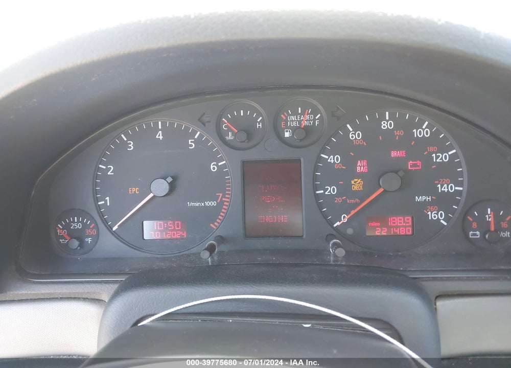 2001 AUDI A4 1.8 T VIN: WAUDC68D31A072581