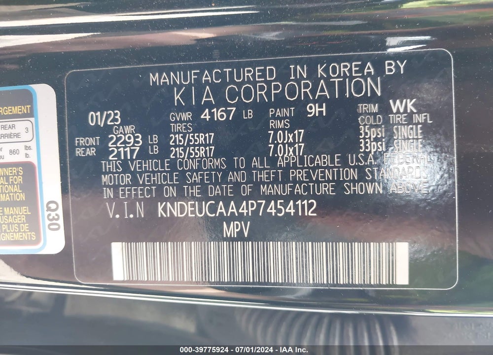 2023 KIA SELTOS S VIN: KNDEUCAA4P7454112