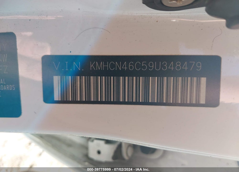2009 HYUNDAI ACCENT GLS VIN: KMHCN46C59U348479