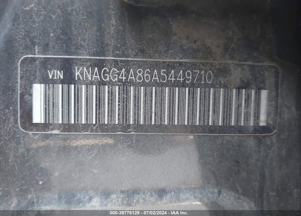 2010 KIA OPTIMA LX VIN: KNAGG4A86A5449710