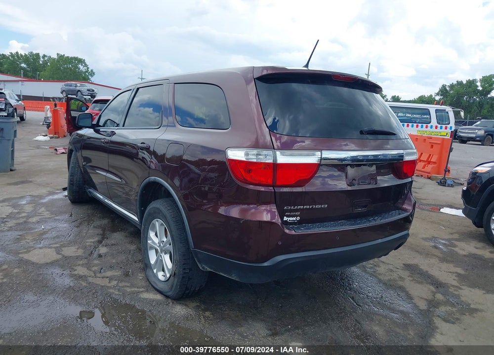 2012 DODGE DURANGO SXT VIN: 1C4RDJAG8CC195782