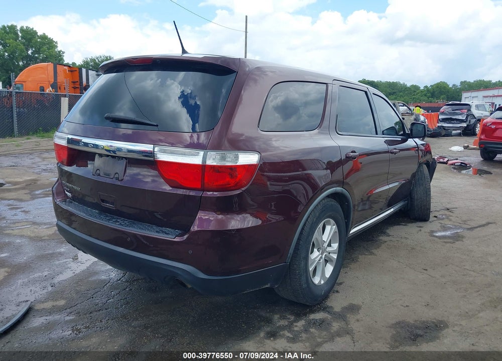2012 DODGE DURANGO SXT VIN: 1C4RDJAG8CC195782