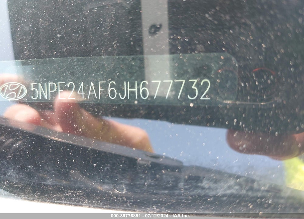 2018 HYUNDAI SONATA SE VIN: 5NPE24AF6JH677732
