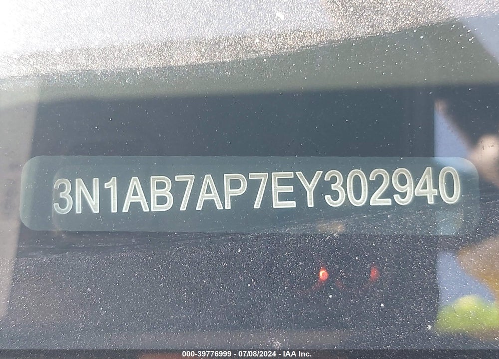 2014 NISSAN SENTRA VIN: 3N1AB7AP7EY302940