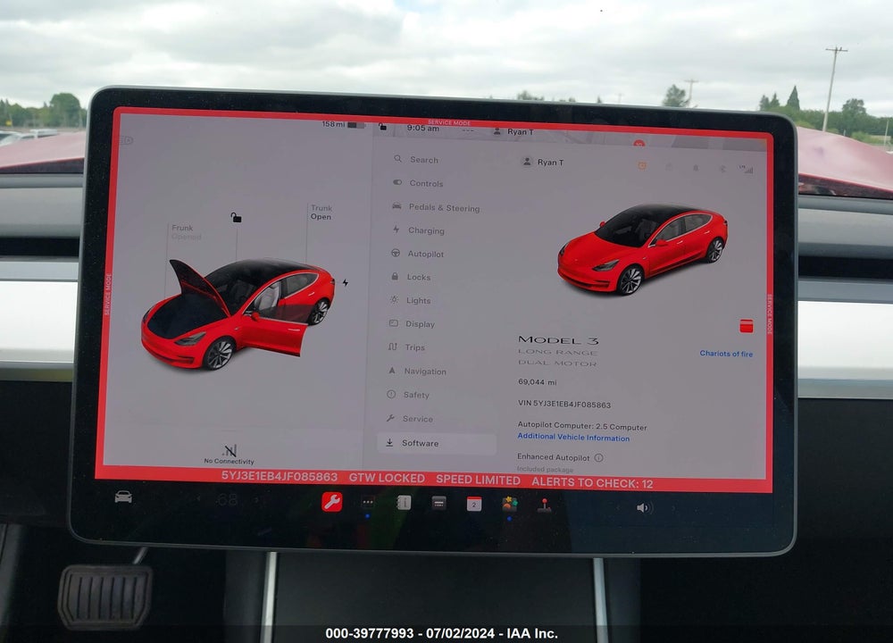 2018 TESLA MODEL 3 LONG RANGE/PERFORMANCE VIN: 5YJ3E1EB4JF085863