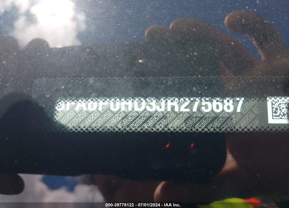 2018 FORD FUSION SE VIN: 3FA6P0HD3JR275687