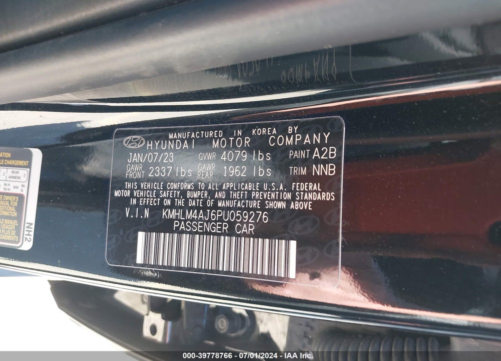 2023 HYUNDAI ELANTRA HYBRID BLUE VIN: KMHLM4AJ6PU059276