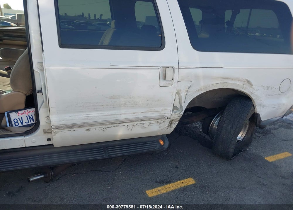 2000 FORD EXCURSION XLT VIN: 1FMNU40L6YEA01837