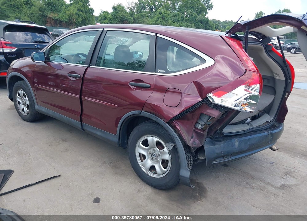 2012 HONDA CR-V LX VIN: 5J6RM3H30CL031015
