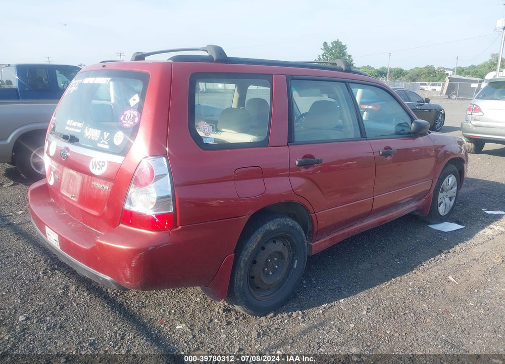2008 SUBARU FORESTER 2.5X VIN: JF1SG63618H706176