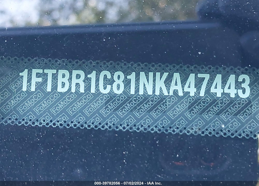 2022 FORD TRANSIT-250 VIN: 1FTBR1C81NKA47443
