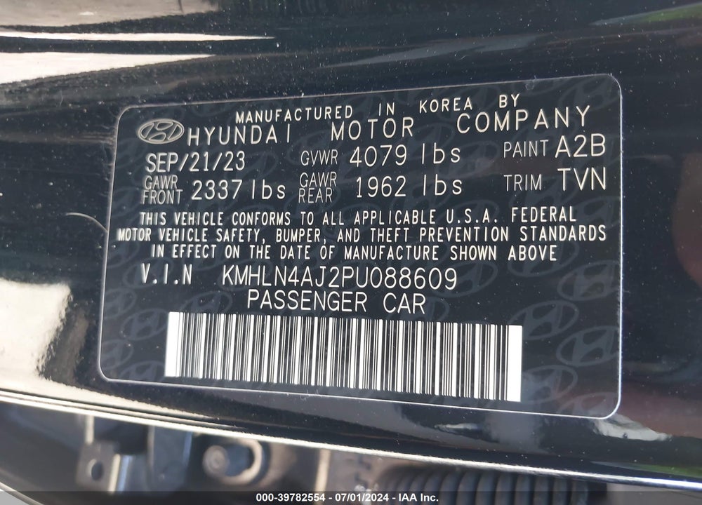 2023 HYUNDAI ELANTRA HYBRID LIMITED VIN: KMHLN4AJ2PU088609