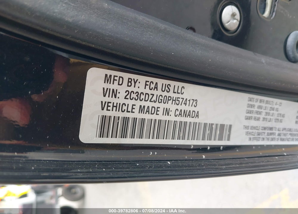 2023 DODGE CHALLENGER GT VIN: 2C3CDZJG0PH574173