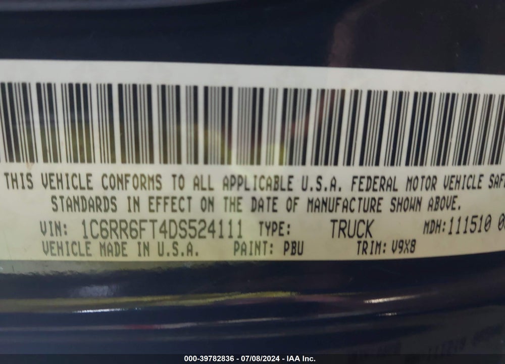 2013 XPRESS RAM 1500 E VIN: 1C6RR6FT4DS524111