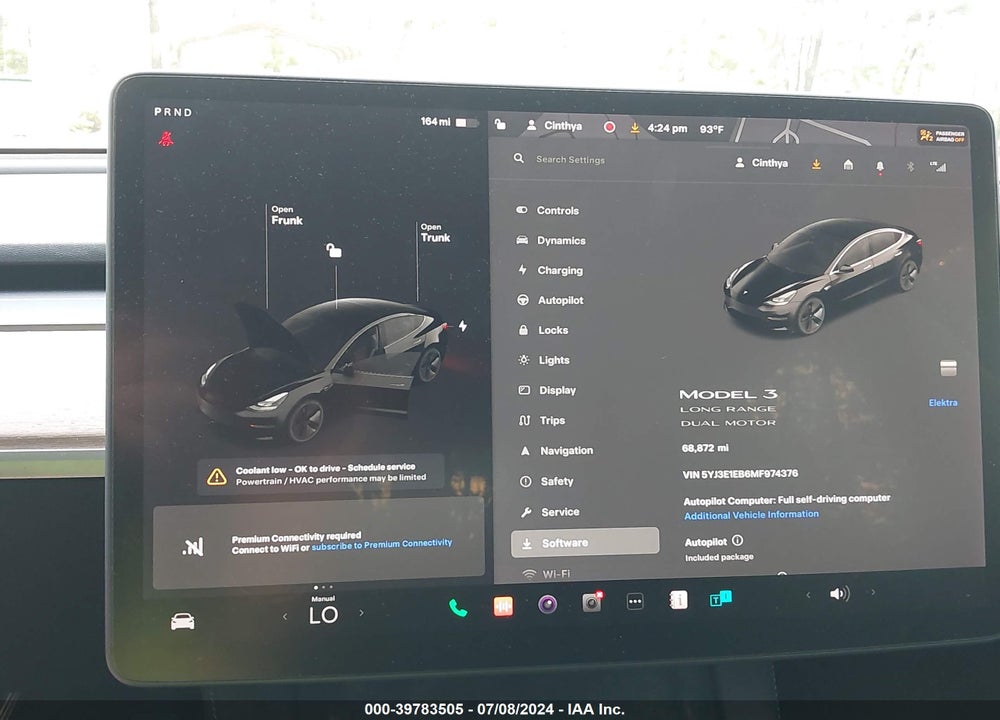 2021 TESLA MODEL 3 LONG RANGE DUAL MOTOR ALL-WHEEL DRIVE VIN: 5YJ3E1EB6MF974376
