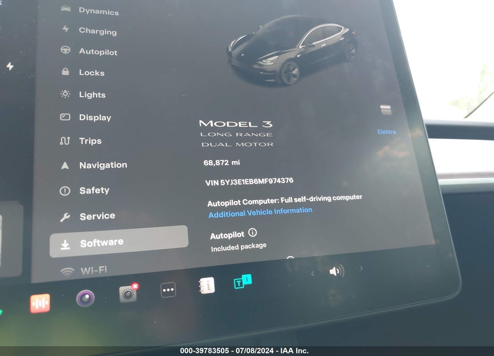 2021 TESLA MODEL 3 LONG RANGE DUAL MOTOR ALL-WHEEL DRIVE VIN: 5YJ3E1EB6MF974376