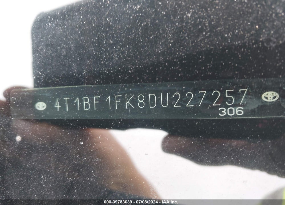 2013 TOYOTA CAMRY VIN: 4T1BF1FK8DU227257