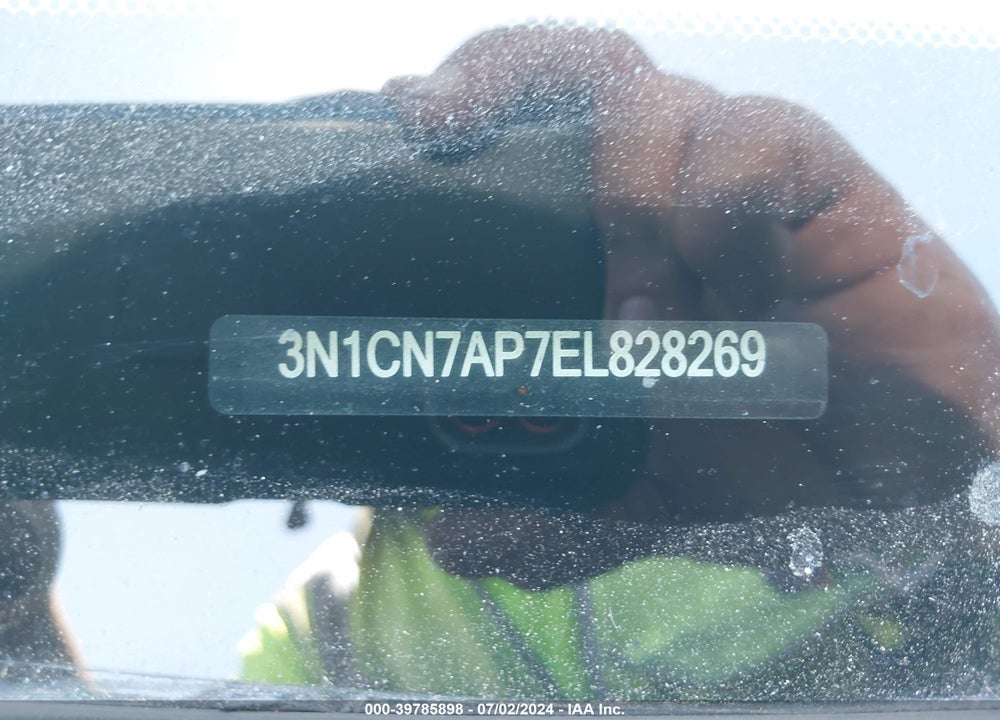 2014 NISSAN VERSA 1.6 S+ VIN: 3N1CN7AP7EL828269