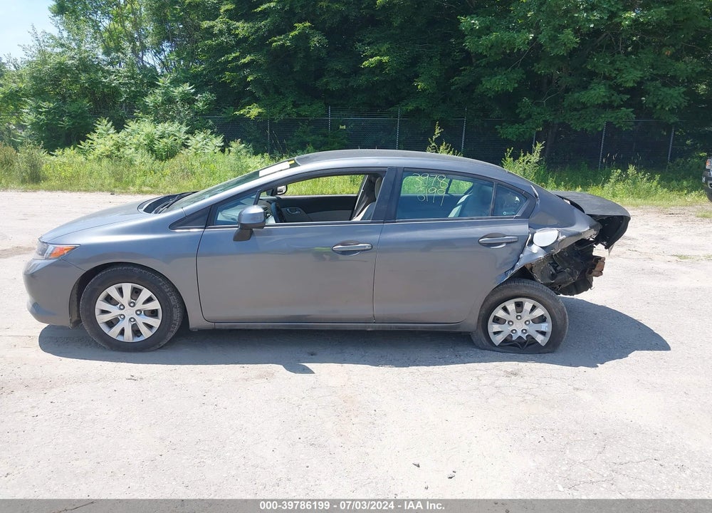 2012 HONDA CIVIC LX VIN: 2HGFB2F52CH314074