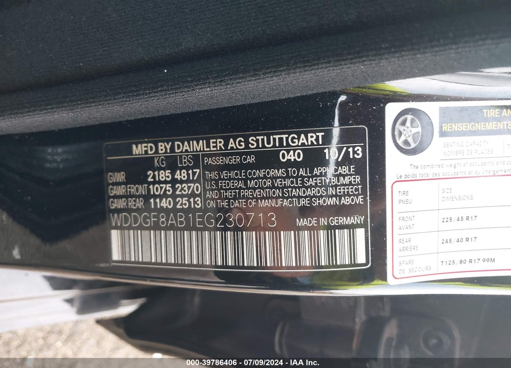 2014 MERCEDES-BENZ C 300 LUXURY 4MATIC/SPORT 4MATIC VIN: WDDGF8AB1EG230713