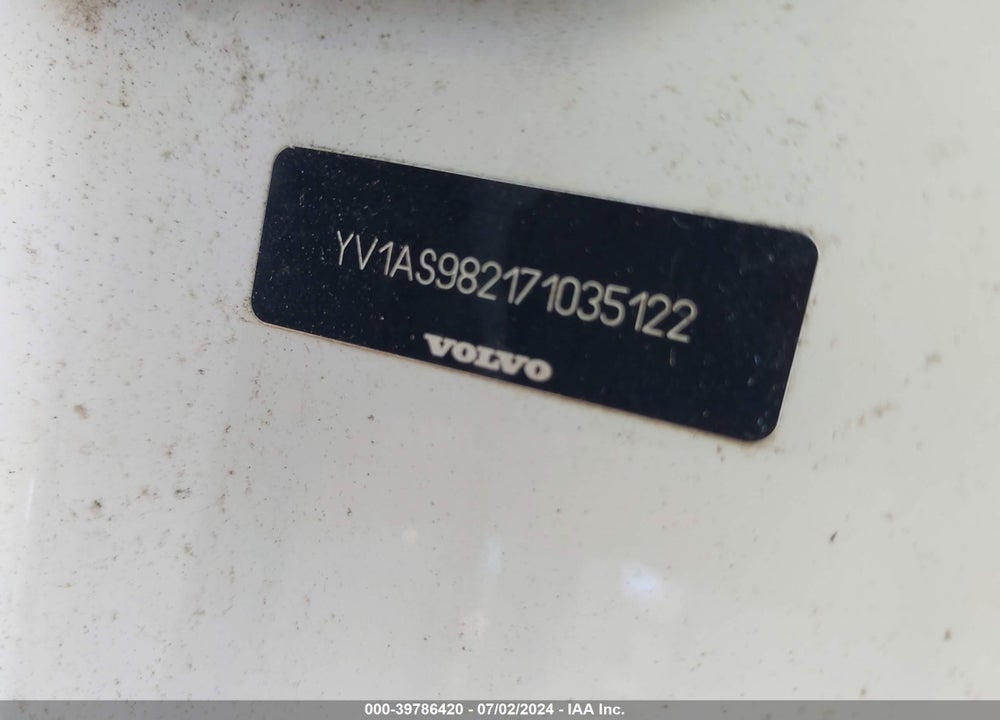 2007 VOLVO S80 3.2 VIN: YV1AS982171035122