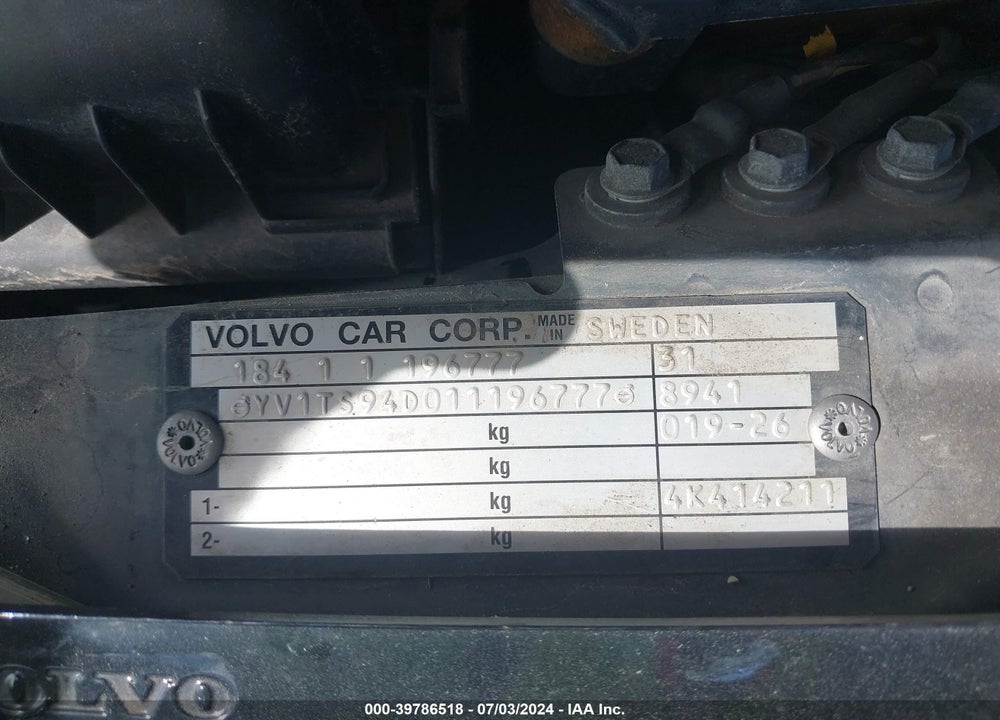 2001 VOLVO S80 2.9 VIN: YV1TS94D011196777