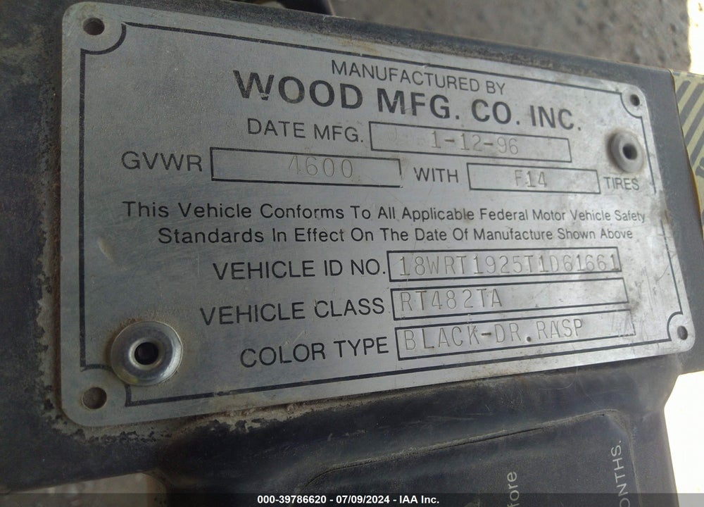 1996 RANGER OTHER VIN: RNG4D819A696