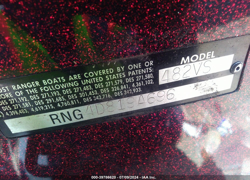 1996 RANGER OTHER VIN: RNG4D819A696