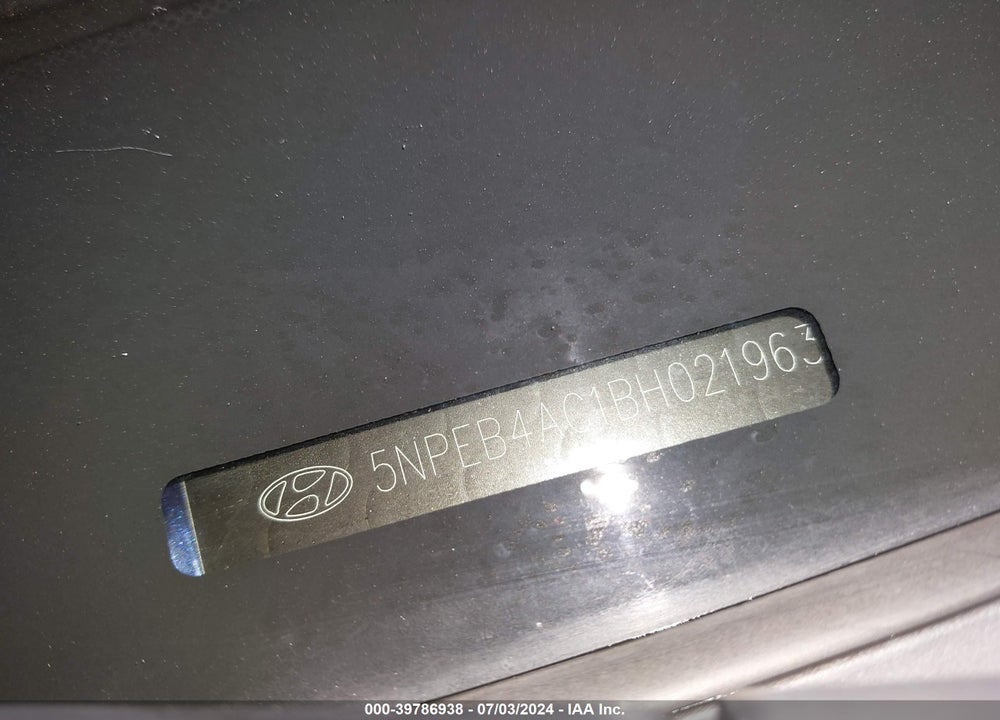 2011 HYUNDAI SONATA GLS VIN: 5NPEB4AC1BH021963