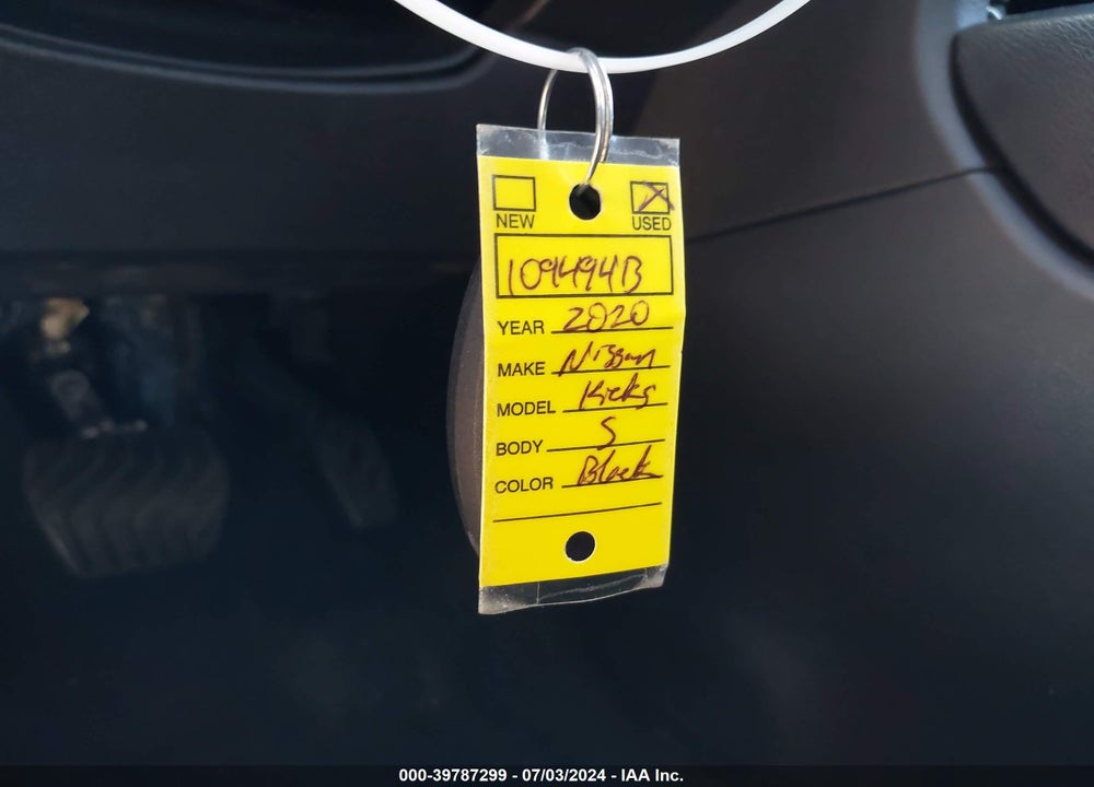 2020 NISSAN KICKS S XTRONIC CVT VIN: 3N1CP5BVXLL544899
