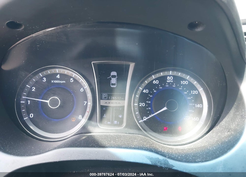 2012 HYUNDAI AZERA VIN: KMHFG4JG4CA124159