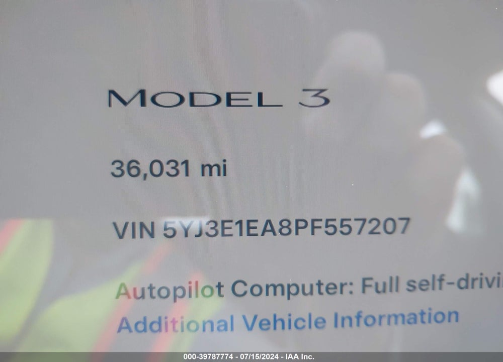 2023 TESLA MODEL 3 REAR-WHEEL DRIVE VIN: 5YJ3E1EA8PF557207
