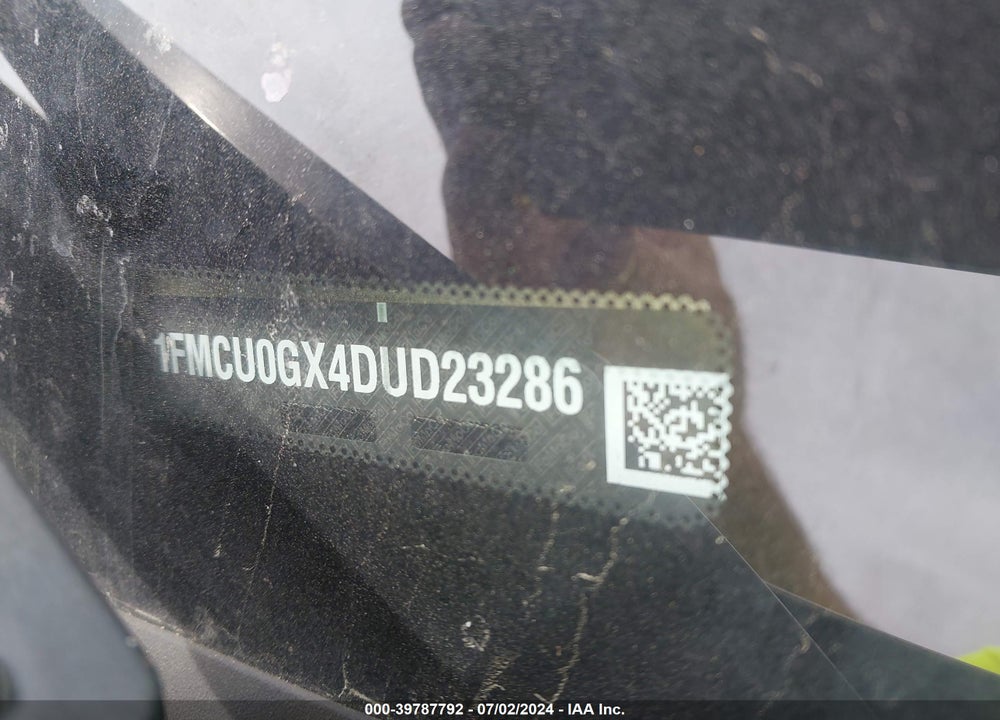 2013 FORD ESCAPE SE VIN: 1FMCU0GX4DUD23286