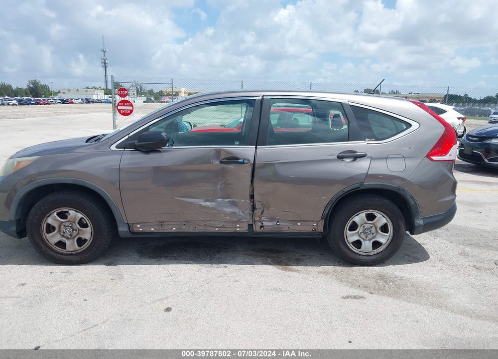 2012 HONDA CR-V LX VIN: 5J6RM3H34CL009387