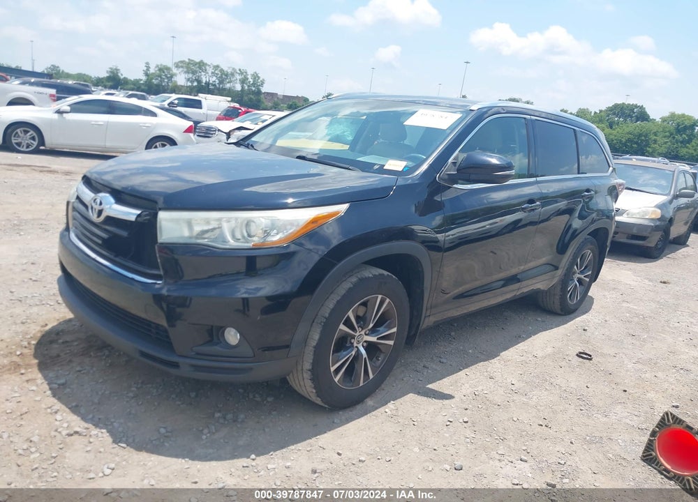 2016 TOYOTA HIGHLANDER XLE V6 VIN: 5TDJKRFH7GS234949