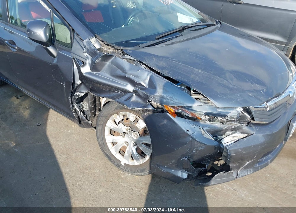 2012 HONDA CIVIC LX VIN: 19XFB2F53CE104562