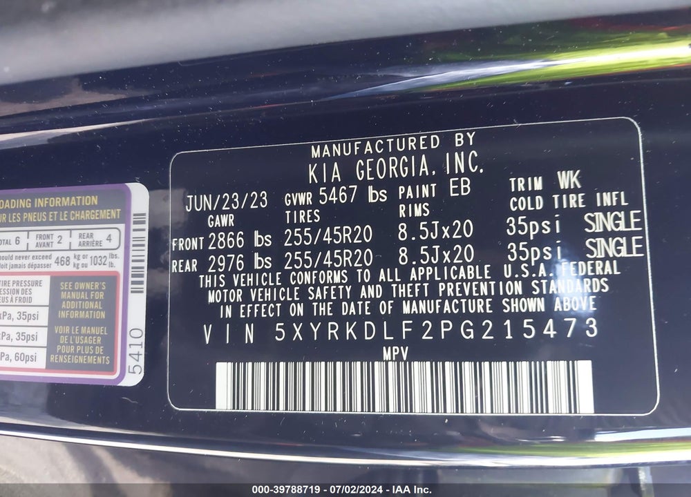 2023 KIA SORENTO X-LINE SX PRESTIGE VIN: 5XYRKDLF2PG215473