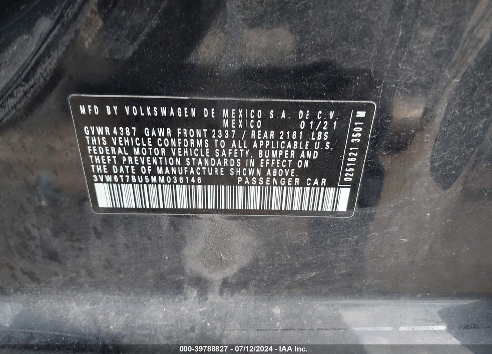 2021 VOLKSWAGEN JETTA GLI 2.0T AUTOBAHN/2.0T S VIN: 3VW6T7BU5MM036146