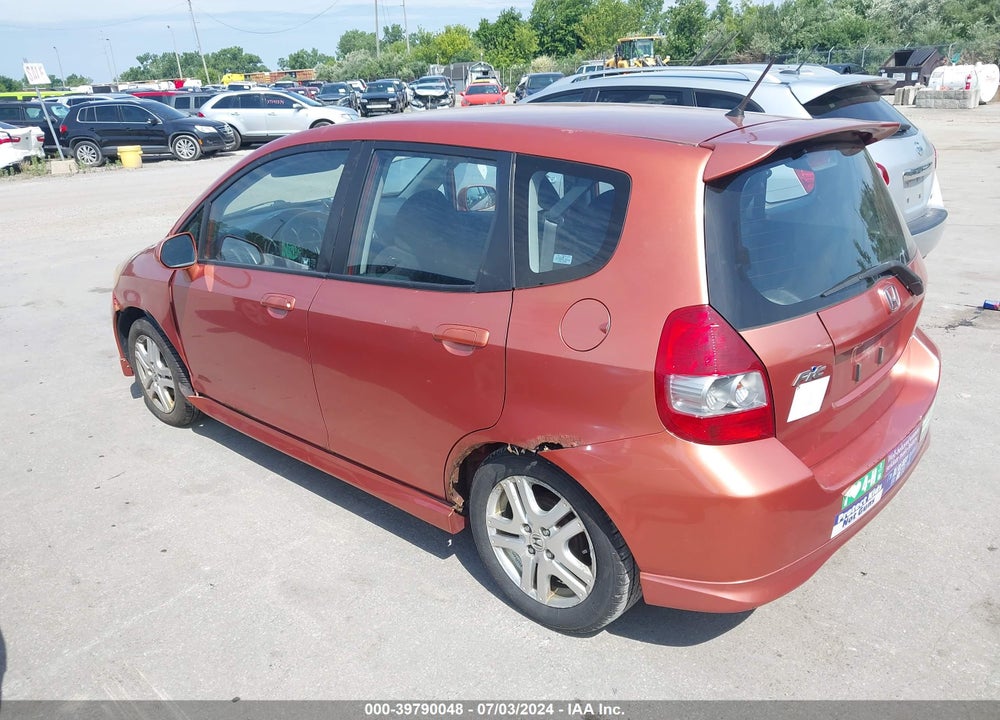 2007 HONDA FIT SPORT VIN: JHMGD37627S007379