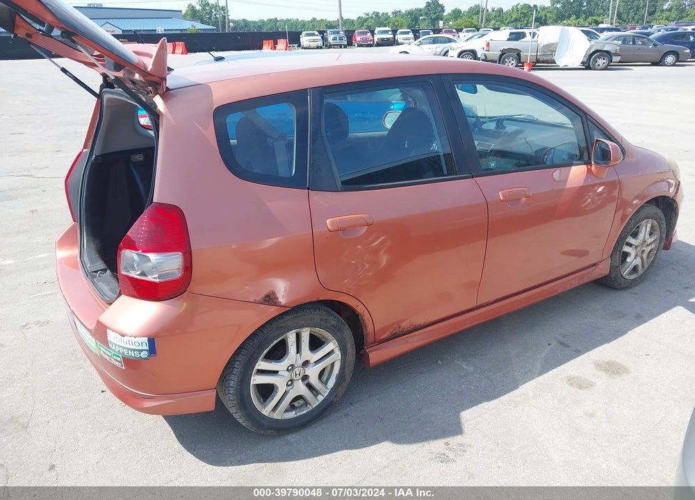 2007 HONDA FIT SPORT VIN: JHMGD37627S007379