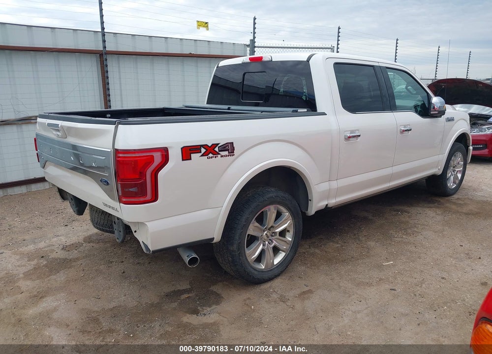 2017 FORD F-150 PLATINUM VIN: 1FTEW1EF8HFB81588