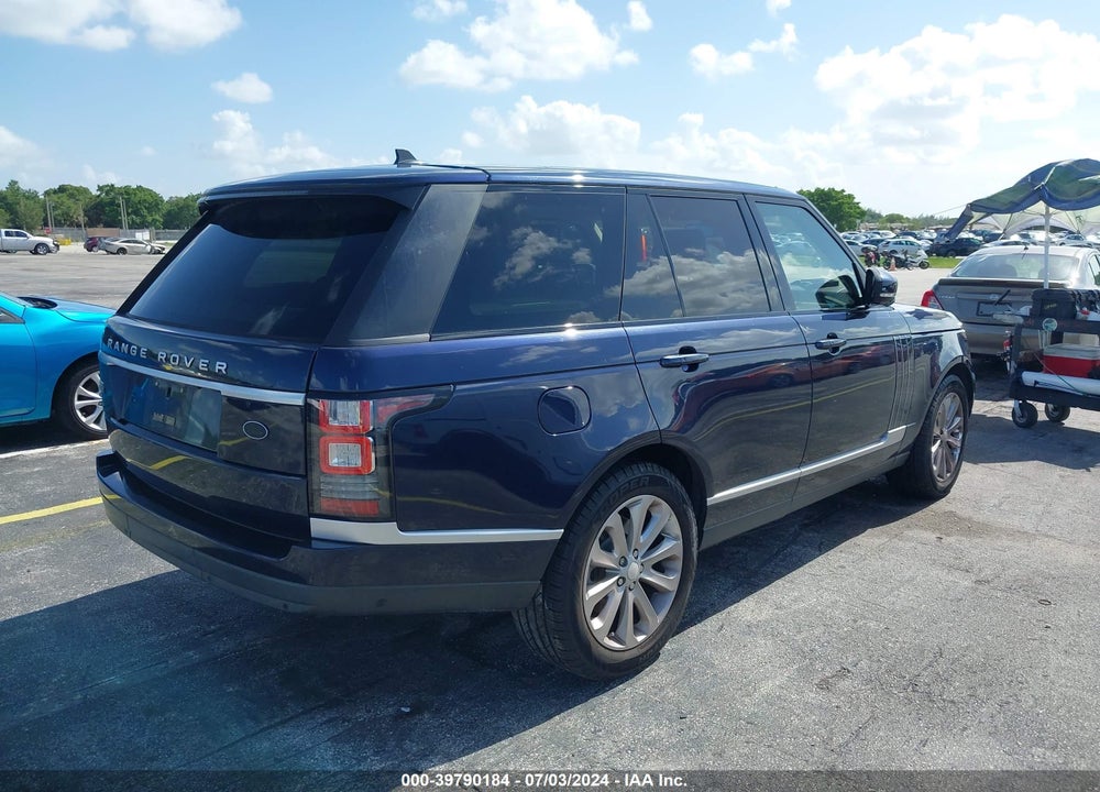 2015 LAND ROVER RANGE ROVER 3.0L V6 SUPERCHARGED HSE VIN: SALGS2VF7FA187685